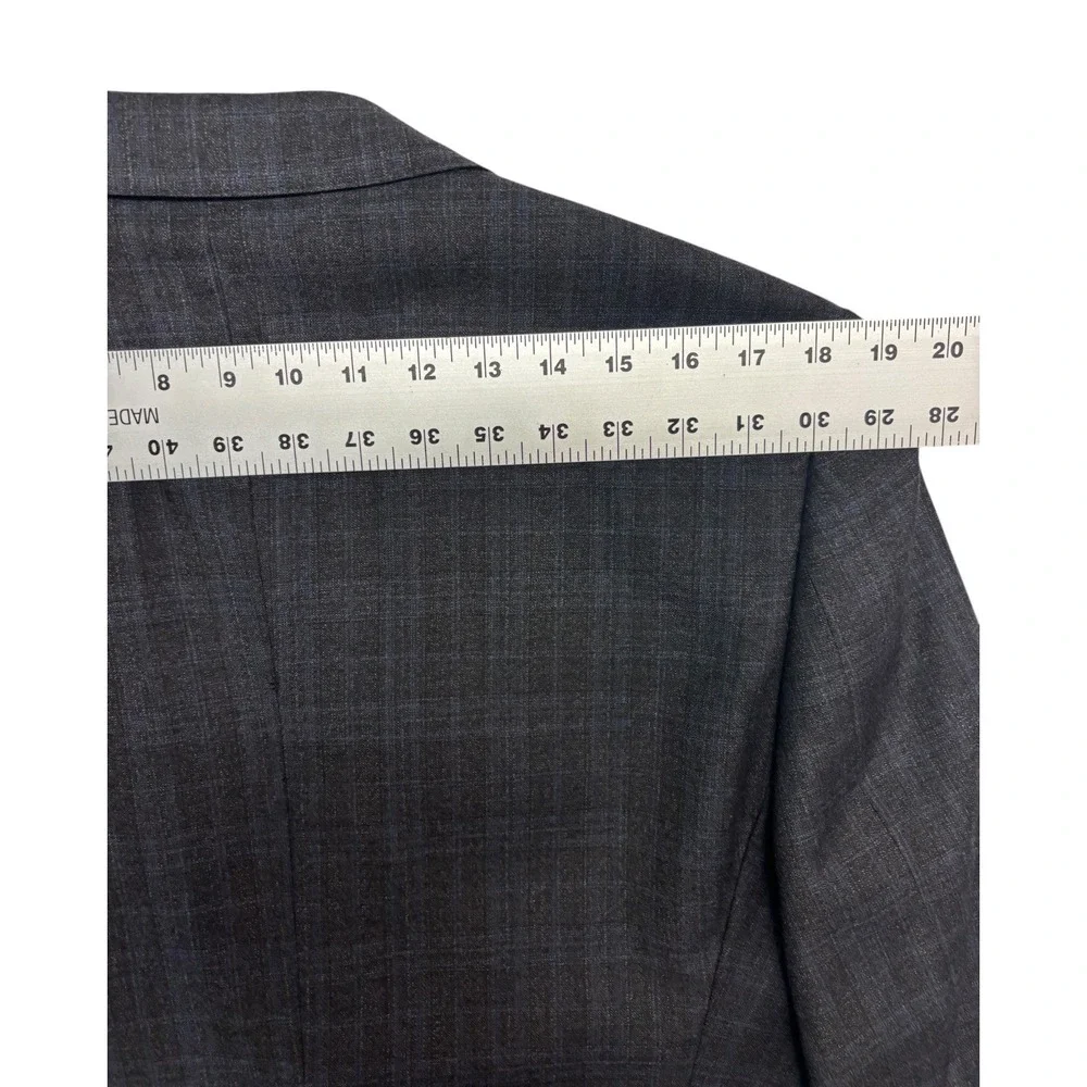 Byron British Style 52 42R 35x31 Gray Blue Plaid 2pc Pant Suit Flannel Wool